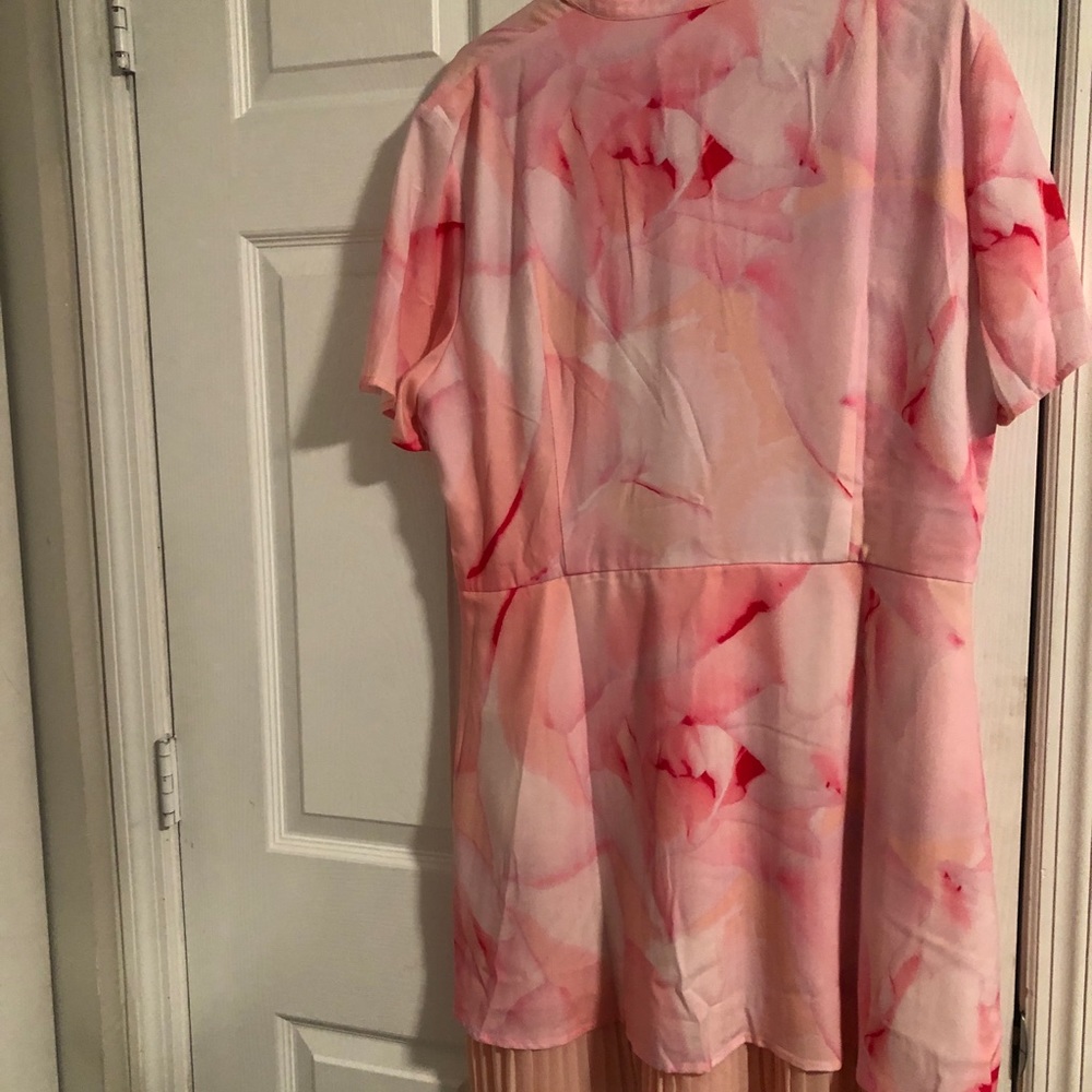Pink dress with pleated detail